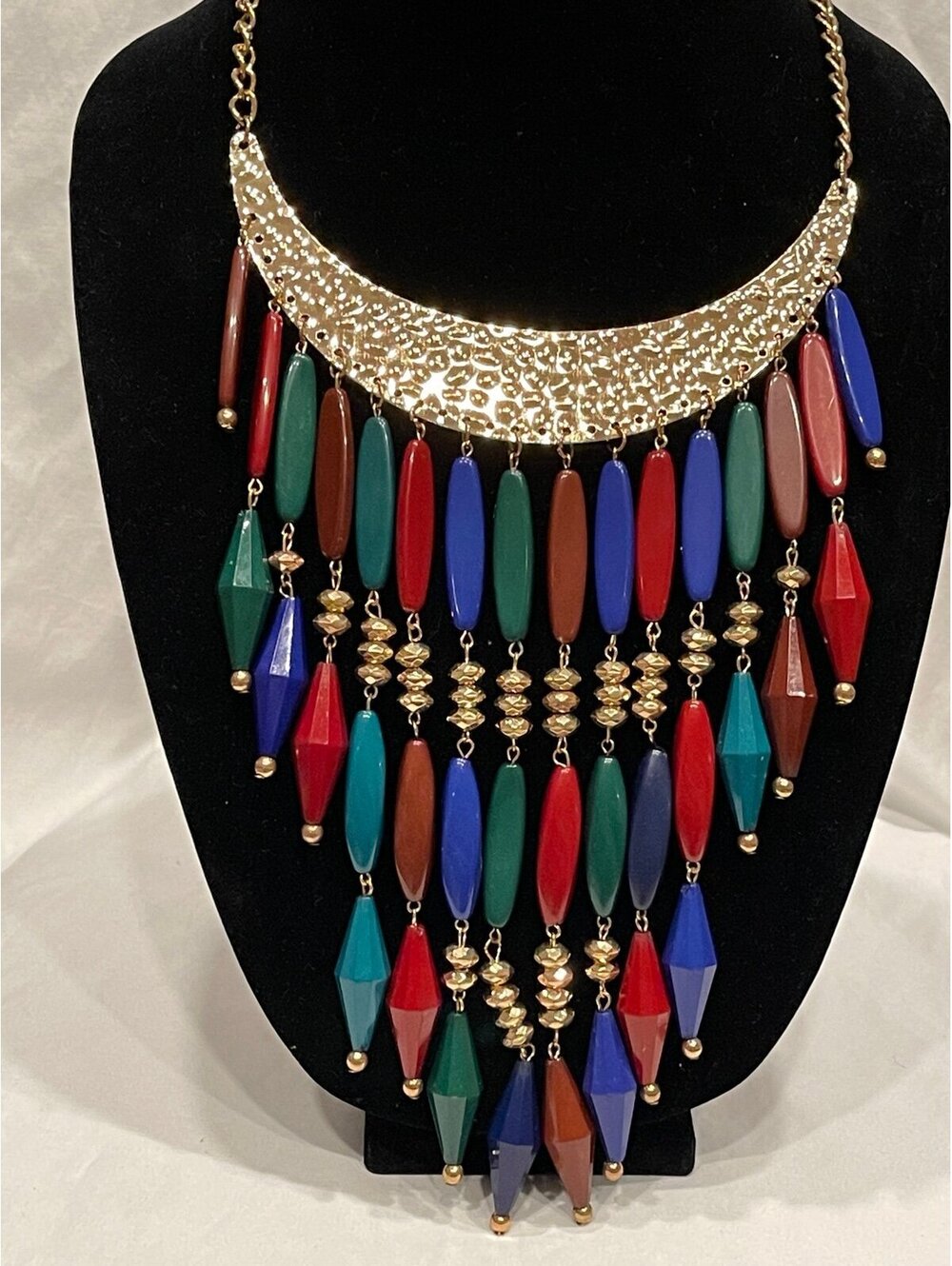 CORE Multicolor Gold Tone Bib Necklace Earrings Set